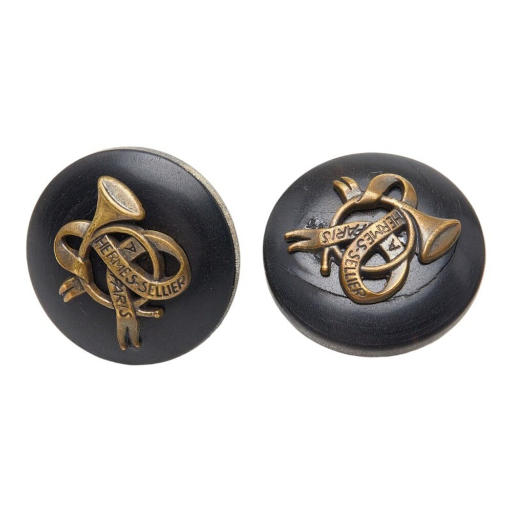 HERMES Black Earrings